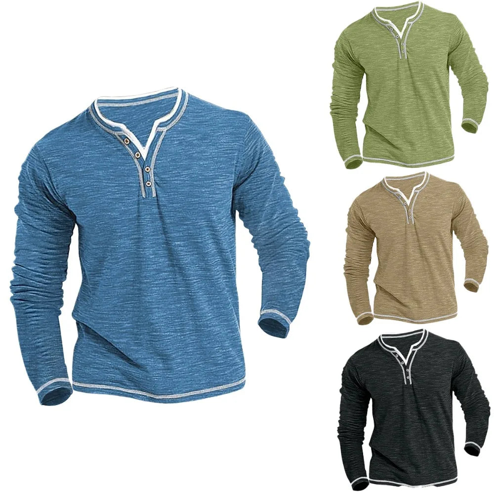 Denis™ - Comfortable V-Neck Long Sleeve Shirt