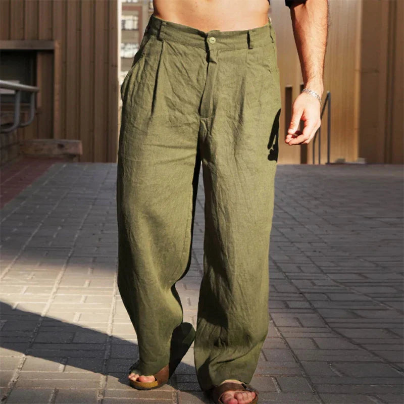 Malik - Wide Linen Trousers