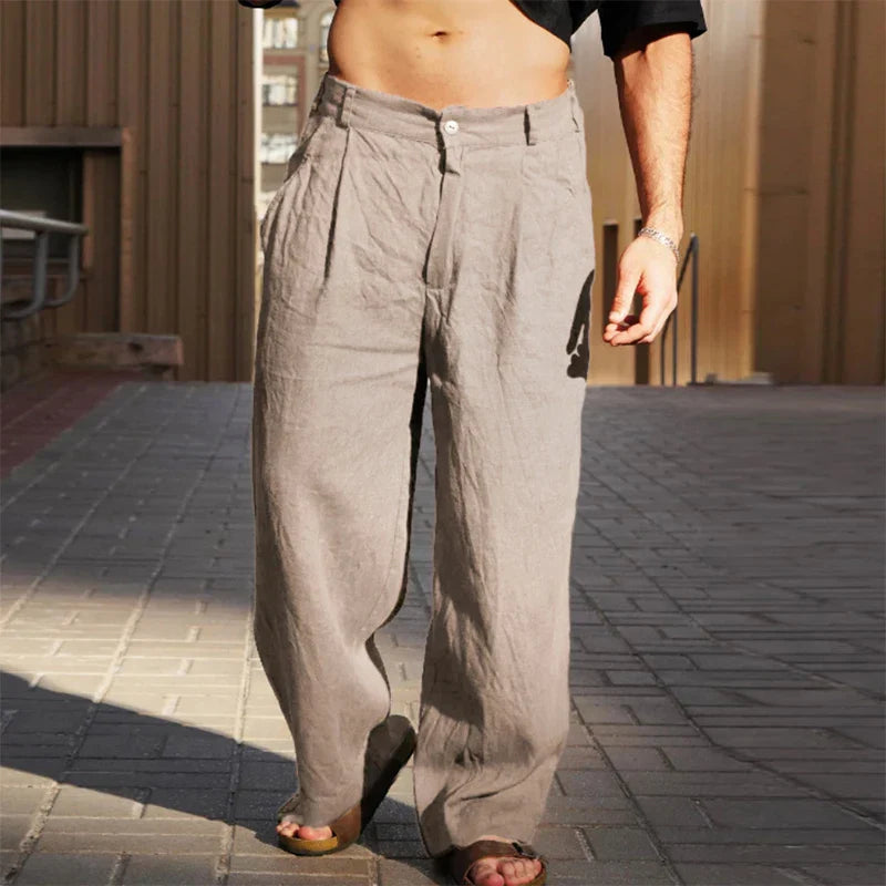 Malik - Wide Linen Trousers
