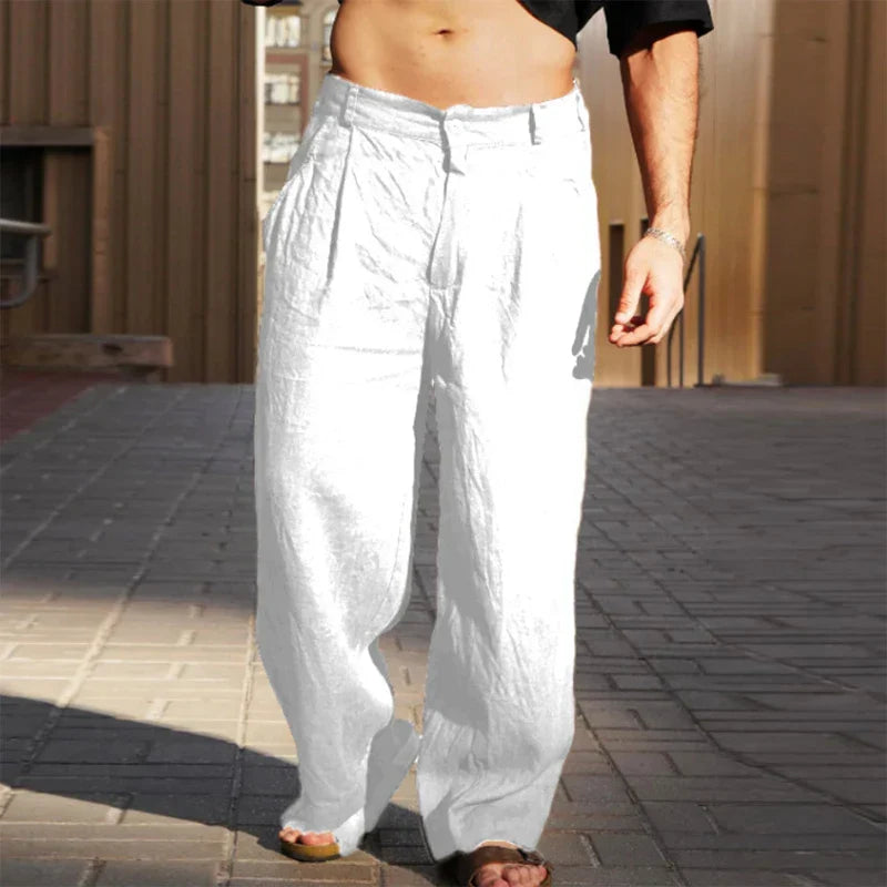 Malik - Wide Linen Trousers