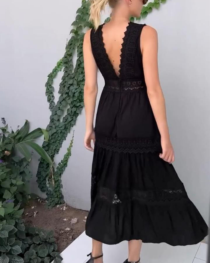 Stella™ - Comfortable V-Neck Lace Top Dress