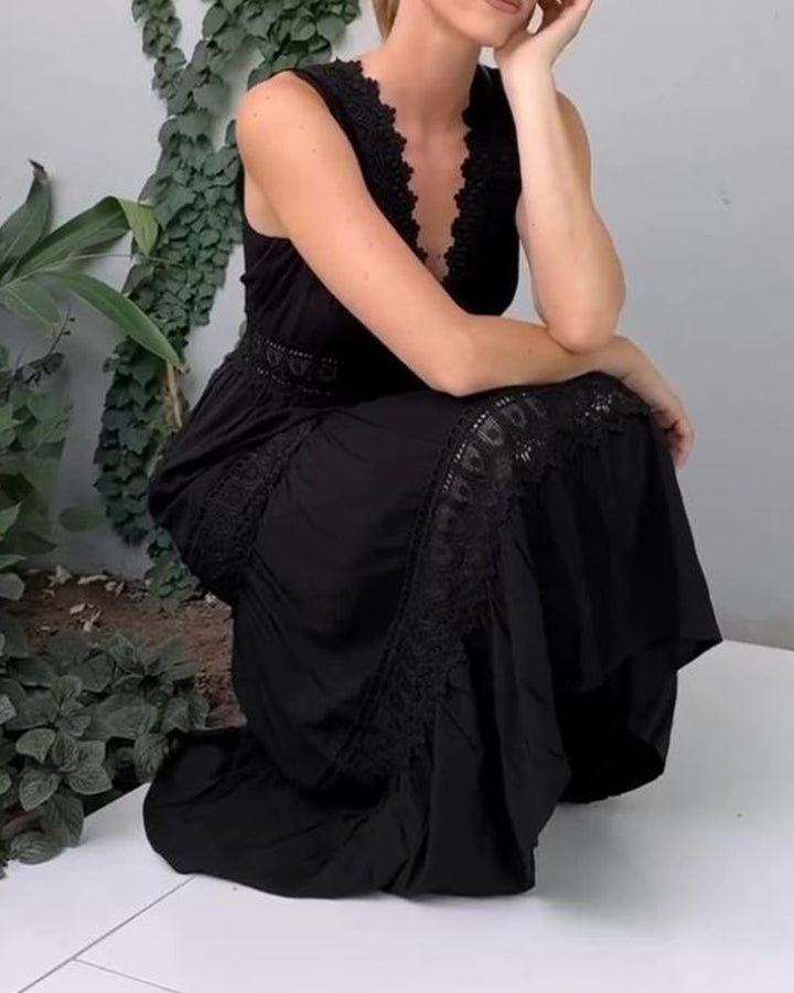 Stella™ - Comfortable V-Neck Lace Top Dress