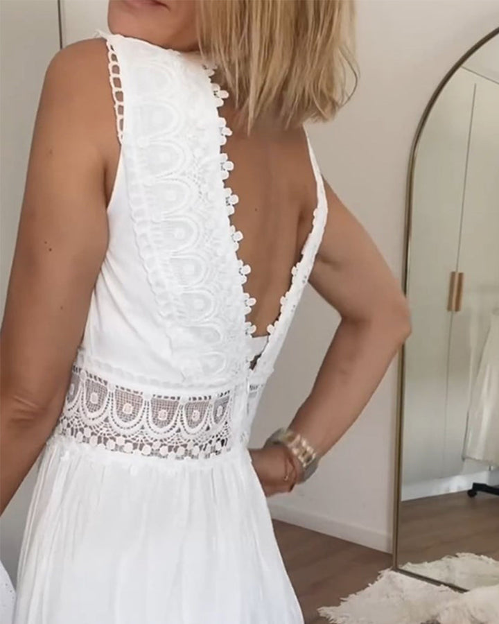 Stella™ - Comfortable V-Neck Lace Top Dress