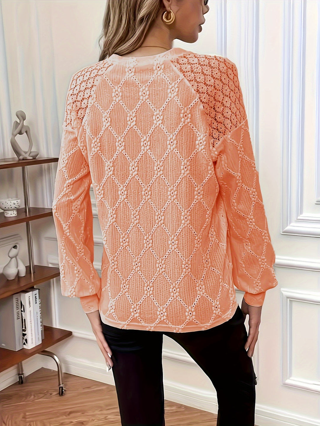 Sienna™ - Elegant Lace Stitching Eyelet Top