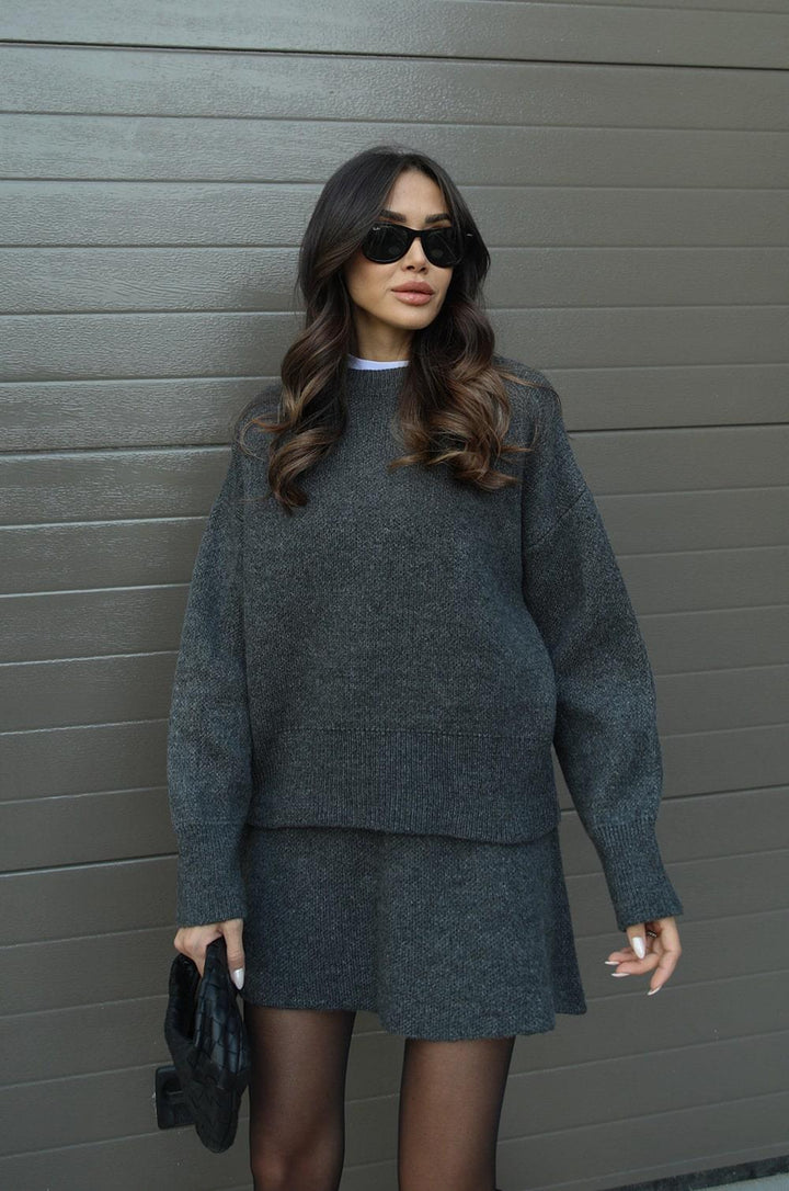 Simona - Knitted Skirt Suit (Top + Skirt)