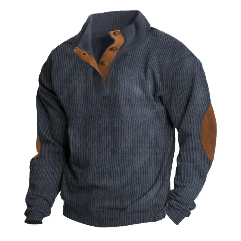 Stefano - Ribbed Button Men's Sweater