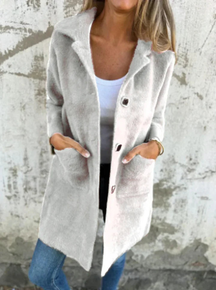 Alice - Casual Thick Coat With Cuffs