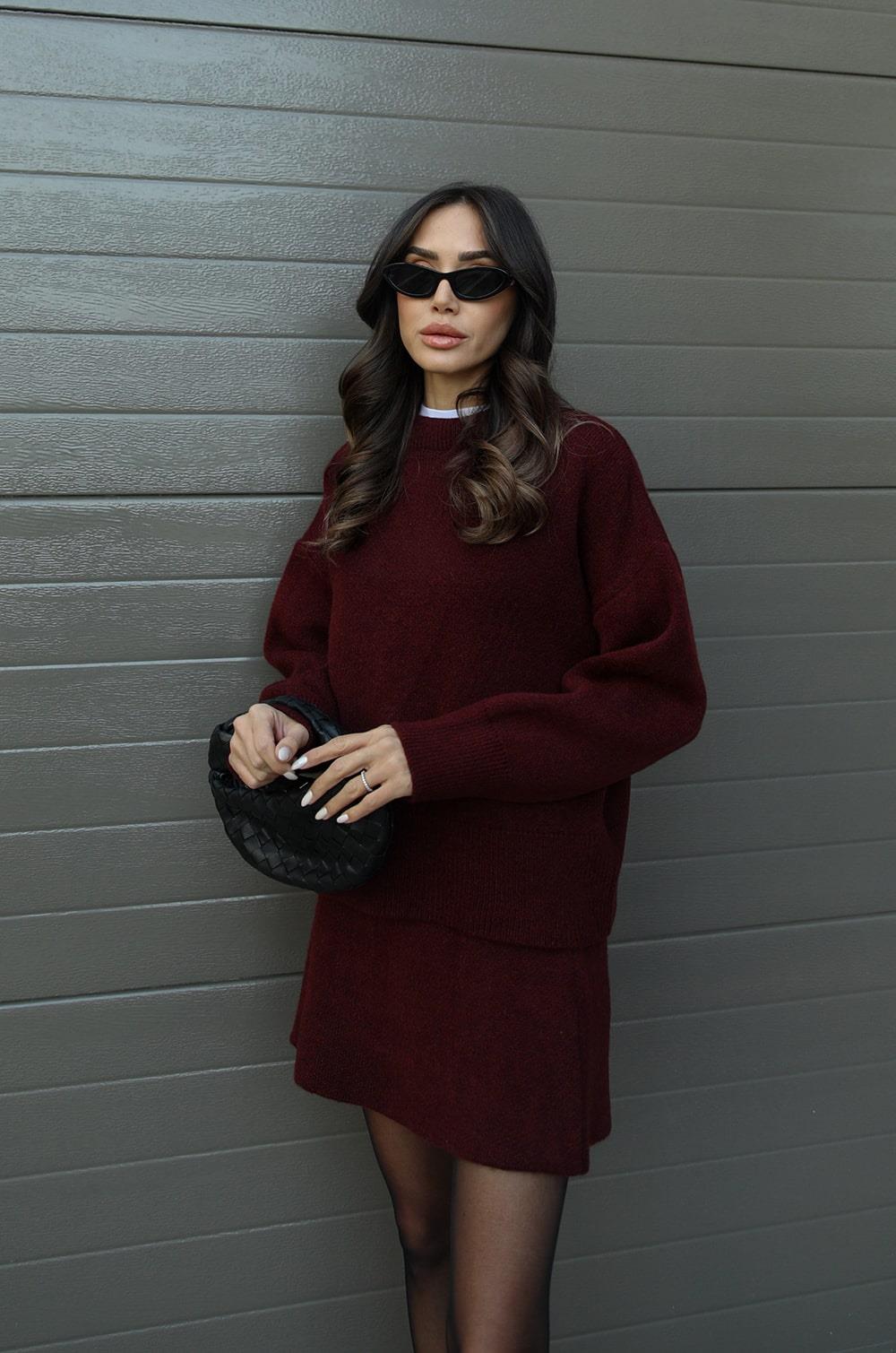 Simona - Knitted Skirt Suit (Top + Skirt)