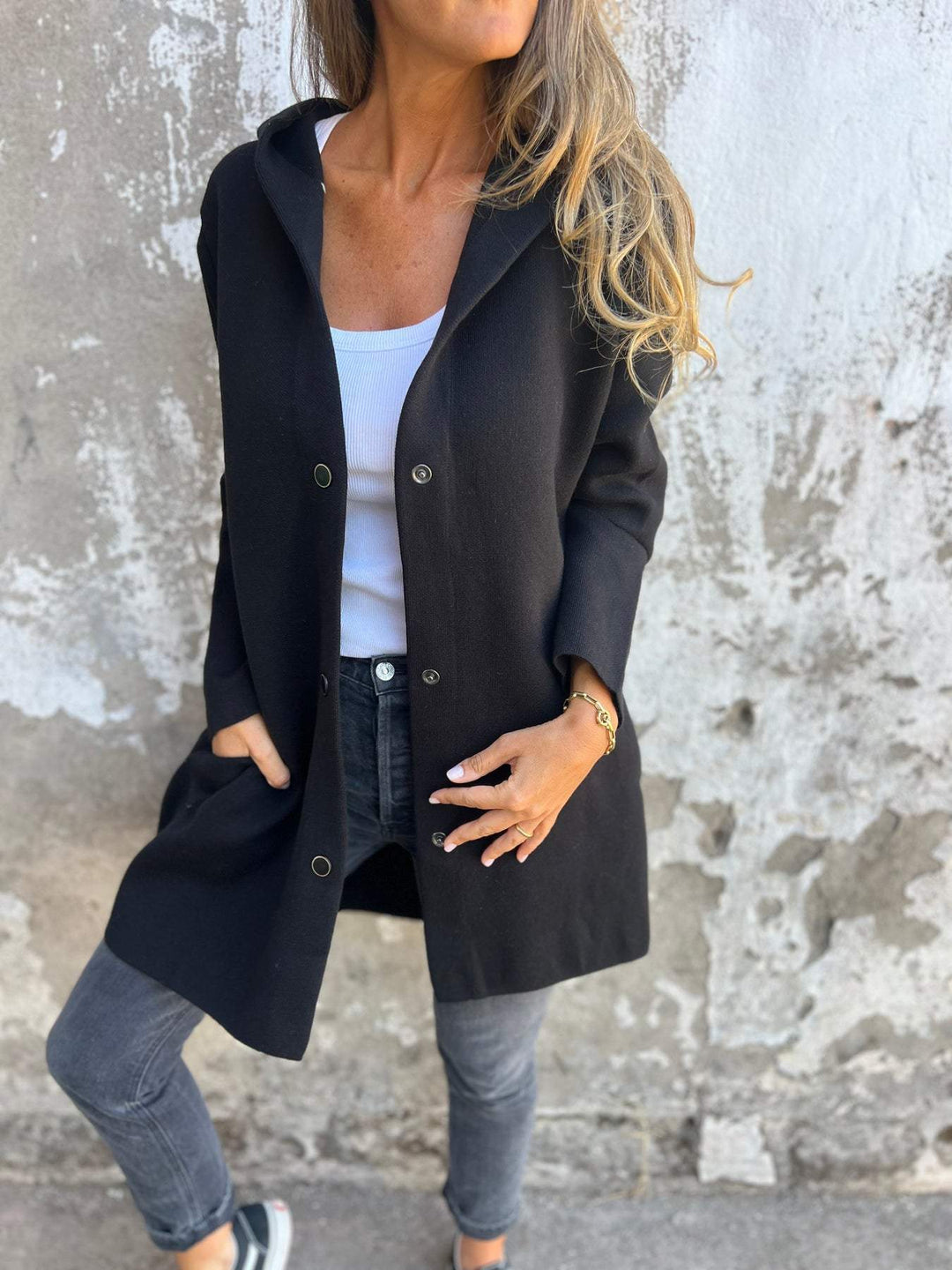 Luigia - Casual Single-Breasted Hooded Jacket