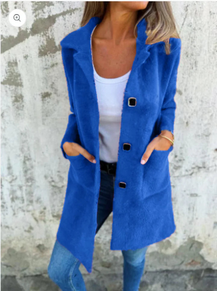 Alice - Casual Thick Coat with Lapels