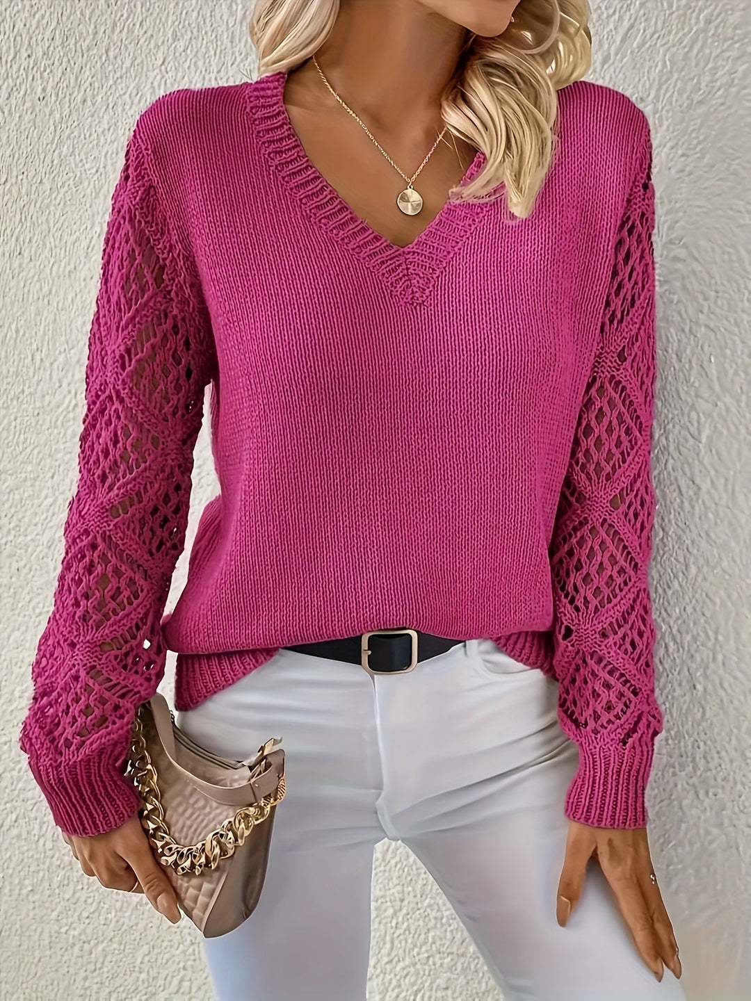 Wendy™ - Stylish Long Sleeve V-Neck Sweater
