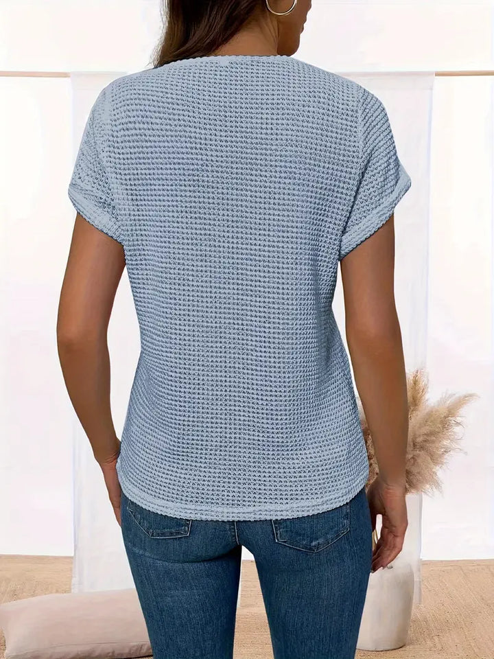 Megan™ - Stylish Lace Trimmed Round Neck Shirt