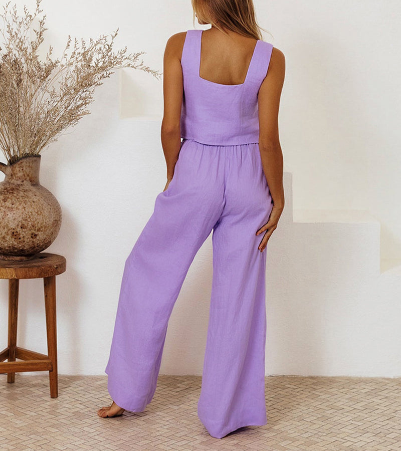 Megan™ - Minimalist Top and Wide Trousers Set