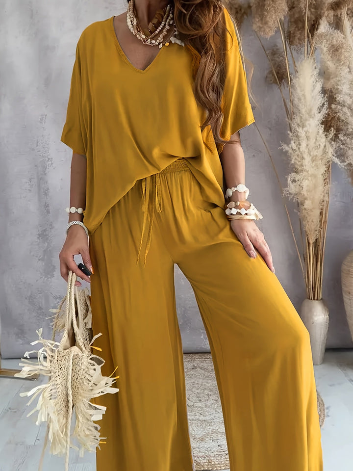 Farah™ - Stylish Plain Women's Two-Piece Set