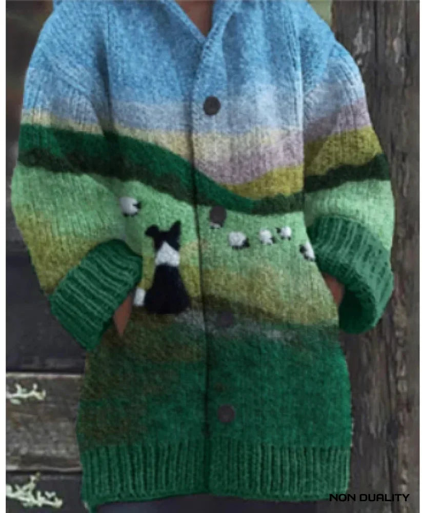Isabella - Colourful Knitted Cat Cardigan