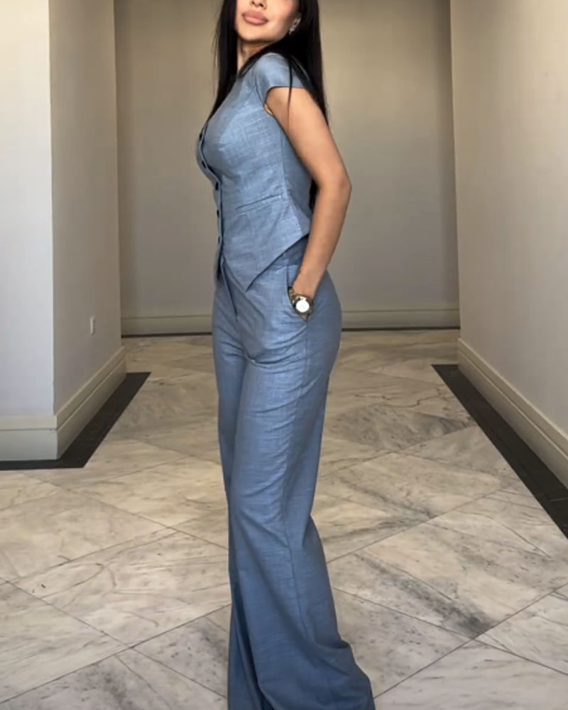 Vittoria - Linen Blouse and Trouser Set