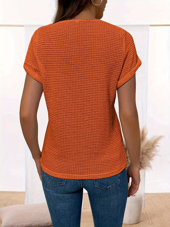 Megan™ - Stylish Lace Trimmed Round Neck Shirt