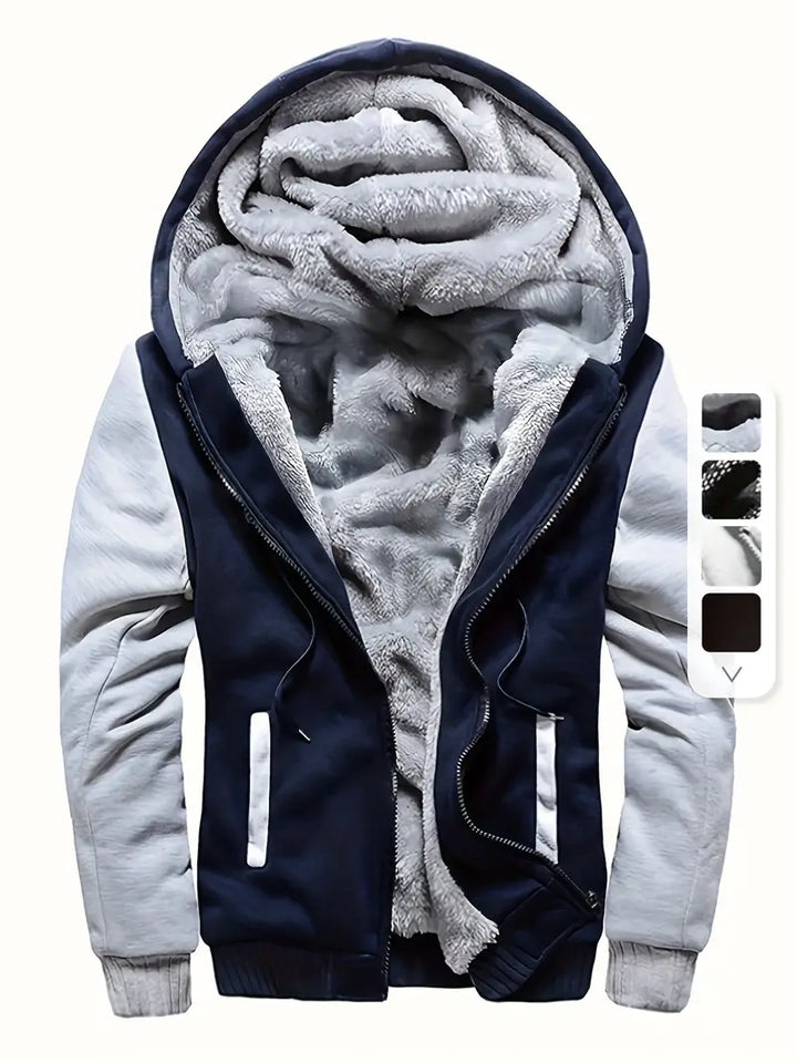 Noah - Warm Men's Fleece Jacket with Hood