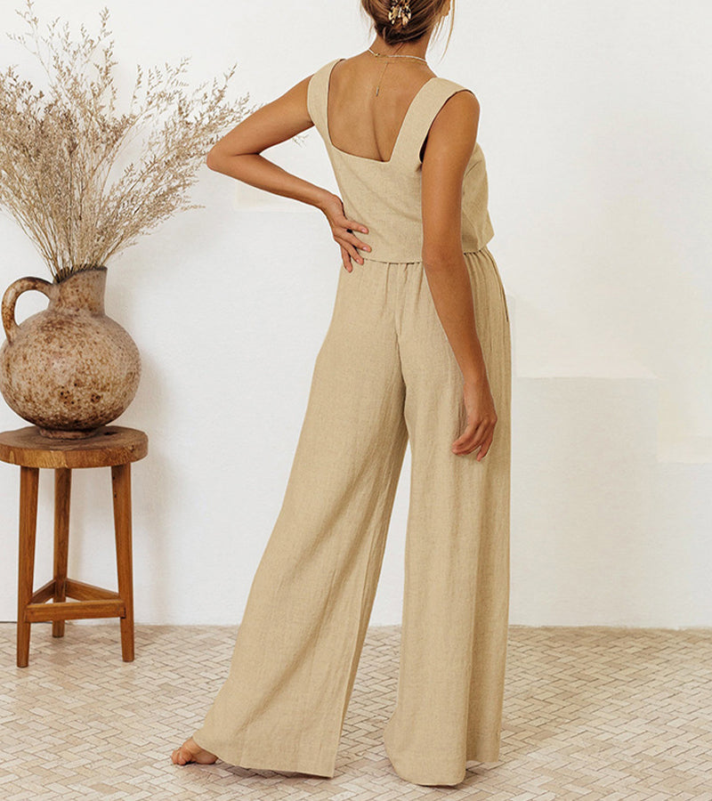 Megan™ - Minimalist Top and Wide Trousers Set