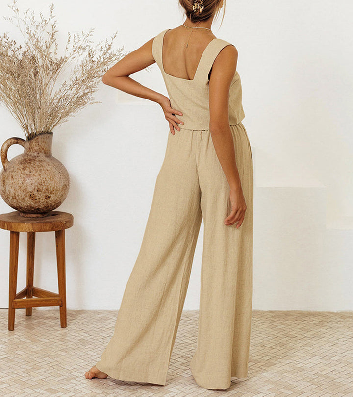 Megan™ - Minimalist Top and Wide Trousers Set