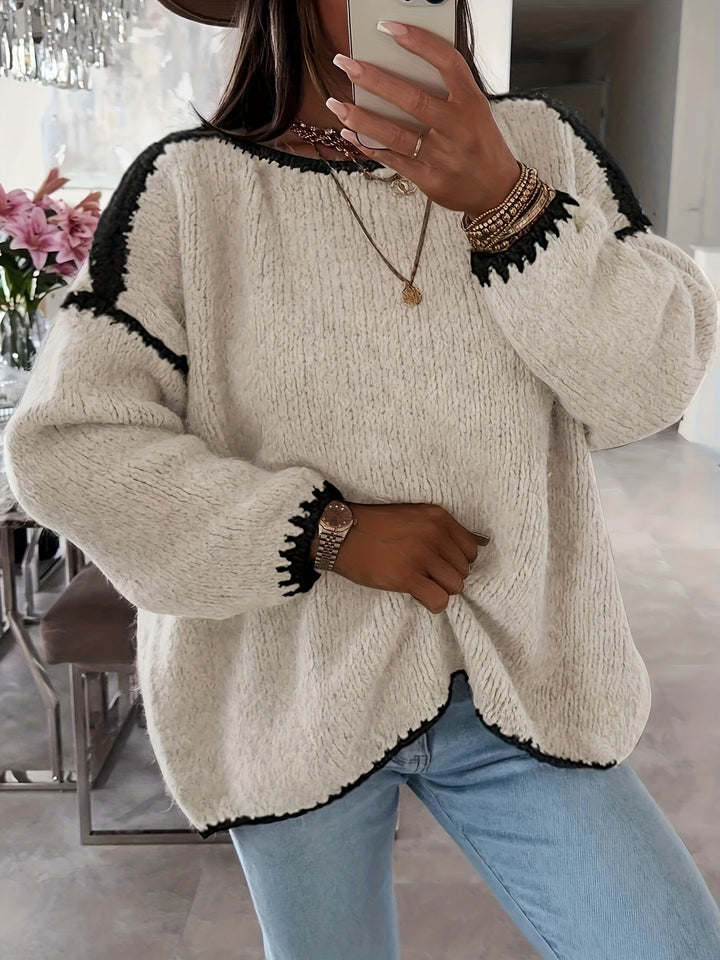 Erin™ - Colour Block Knit Sweater