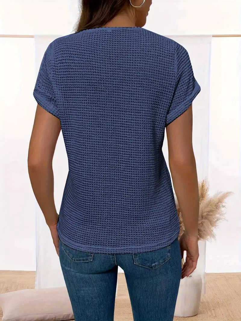 Megan™ - Stylish Lace Trimmed Round Neck Shirt