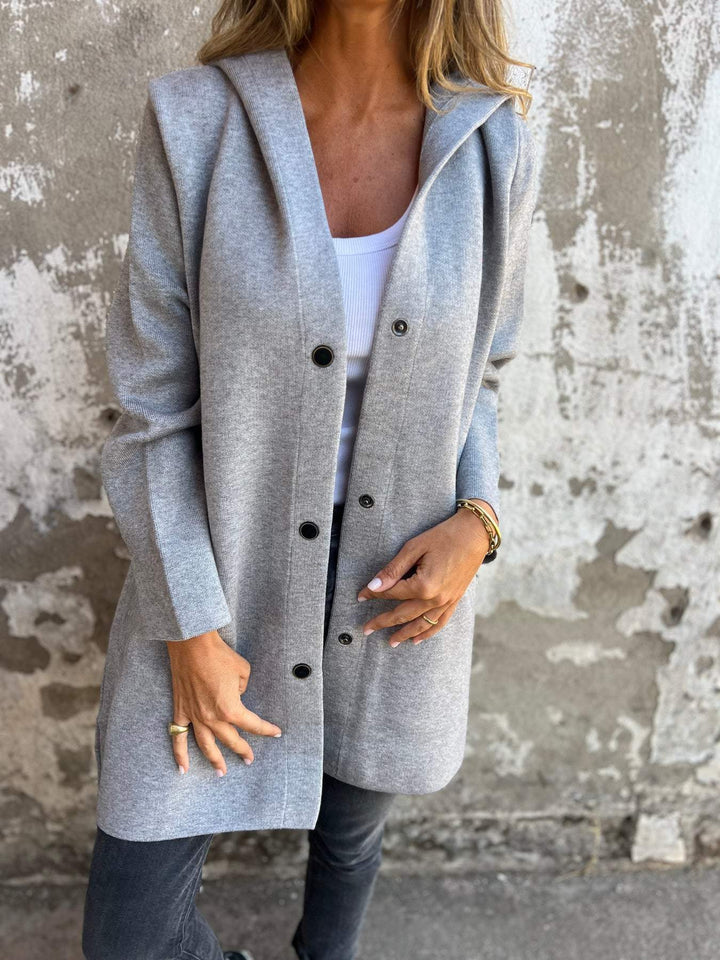 Luigia - Casual Single-Breasted Hooded Jacket