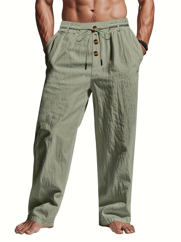 Larry - Linen Trousers with Drawstring