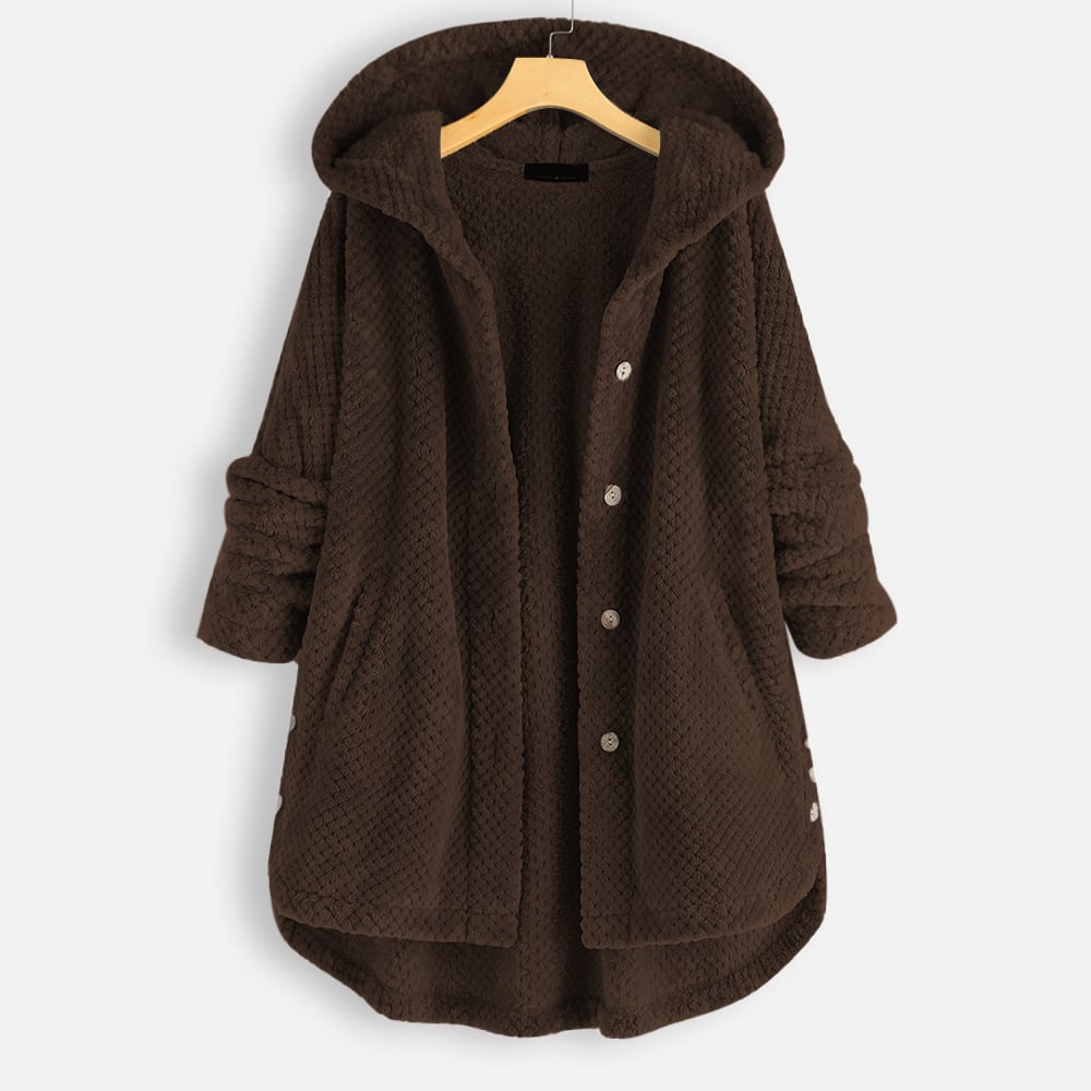 Izzy - Mid-Length Fleece Jacket with Reversible Hood