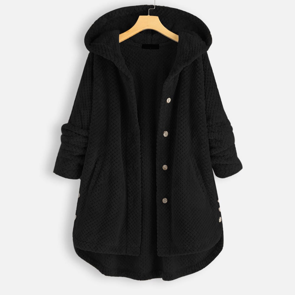 Izzy - Mid-Length Fleece Jacket with Reversible Hood