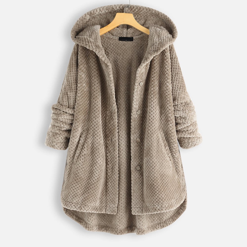 Izzy - Mid-Length Fleece Jacket with Reversible Hood
