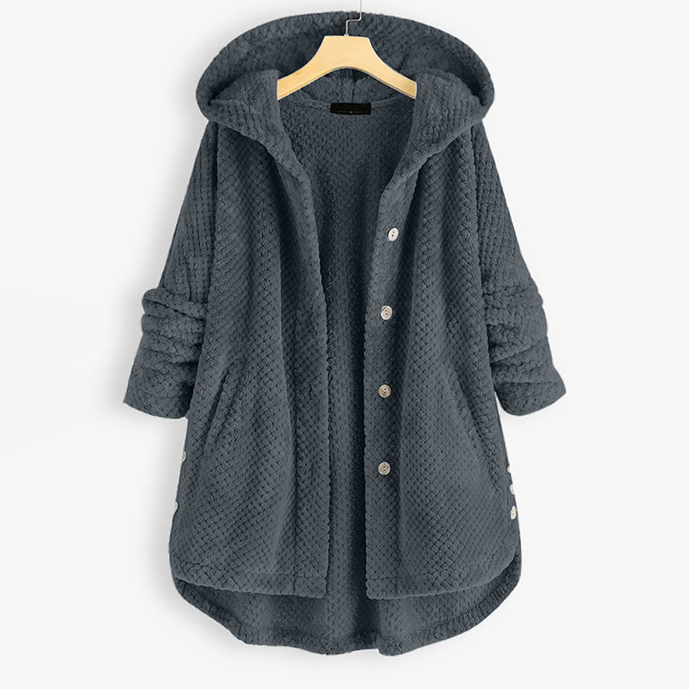 Izzy - Mid-Length Fleece Jacket with Reversible Hood