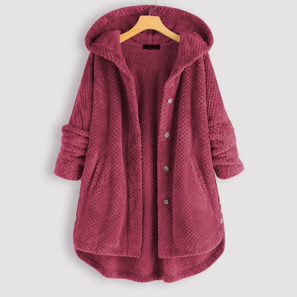 Izzy - Mid-Length Fleece Jacket with Reversible Hood
