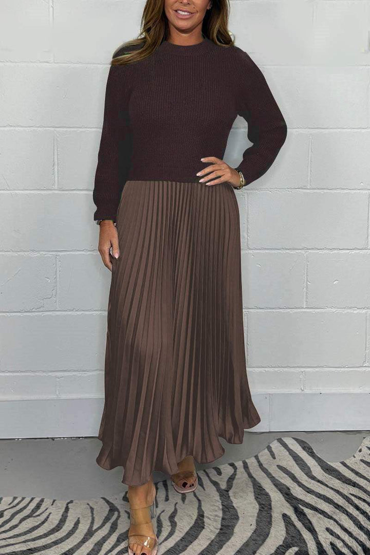 Dorotea - Long Pullover with Pleated Skirt
