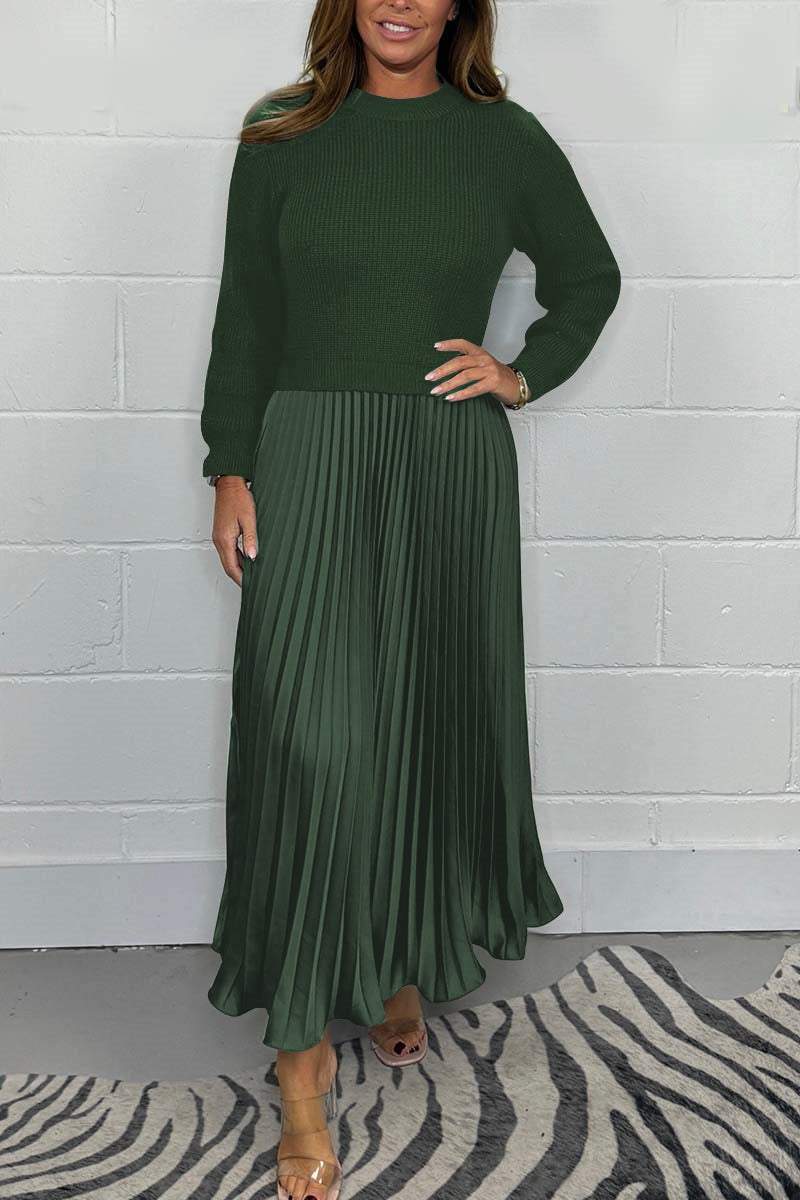 Dorotea - Long Pullover with Pleated Skirt