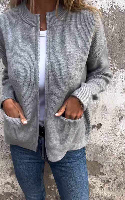 Aurora - Cotton Zip Cardigan