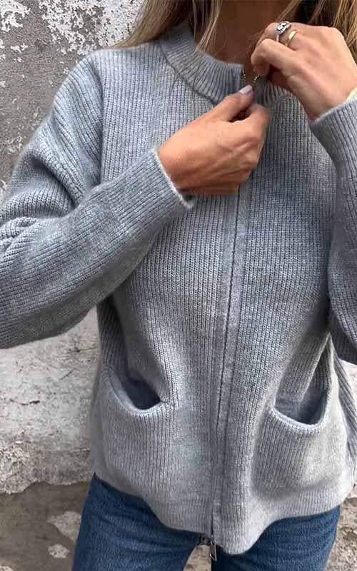 Aurora - Cotton Zip Cardigan