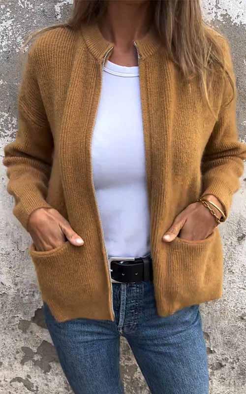 Aurora - Cotton Zip Cardigan