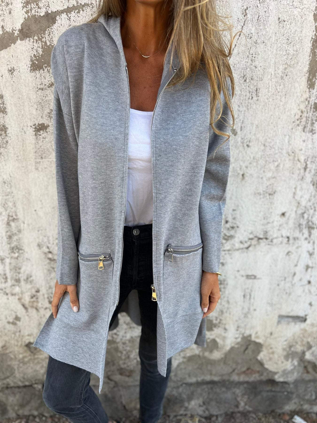 Olivia - Long Hooded Cardigan