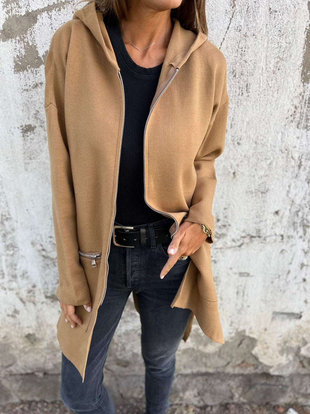 Olivia - Long Hooded Cardigan
