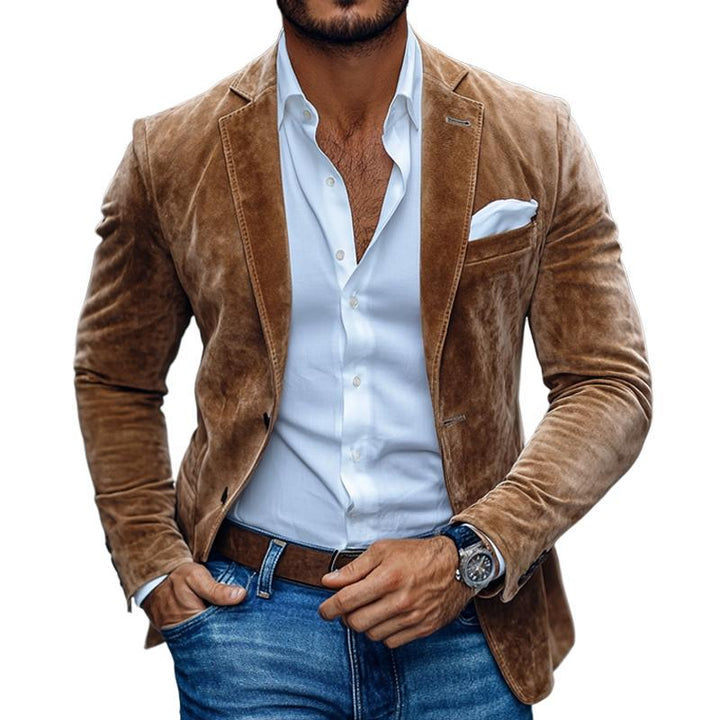 Kingston™ - Sleek Two-Button Suede Blazer