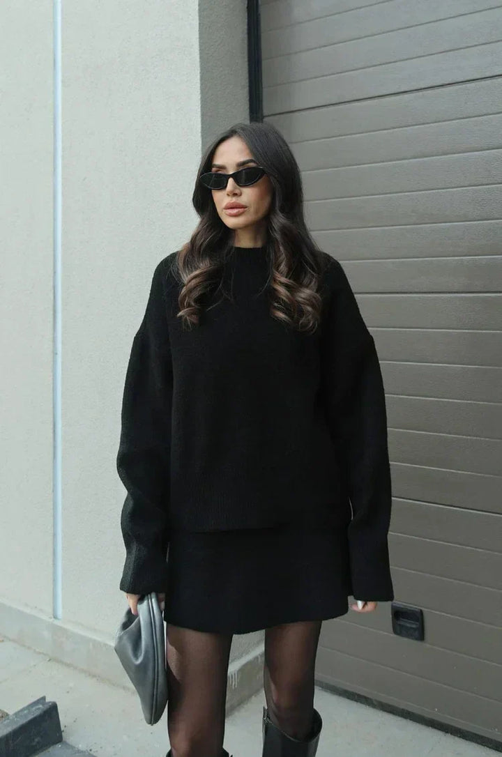 Simona - Knitted Skirt Suit (Top + Skirt)