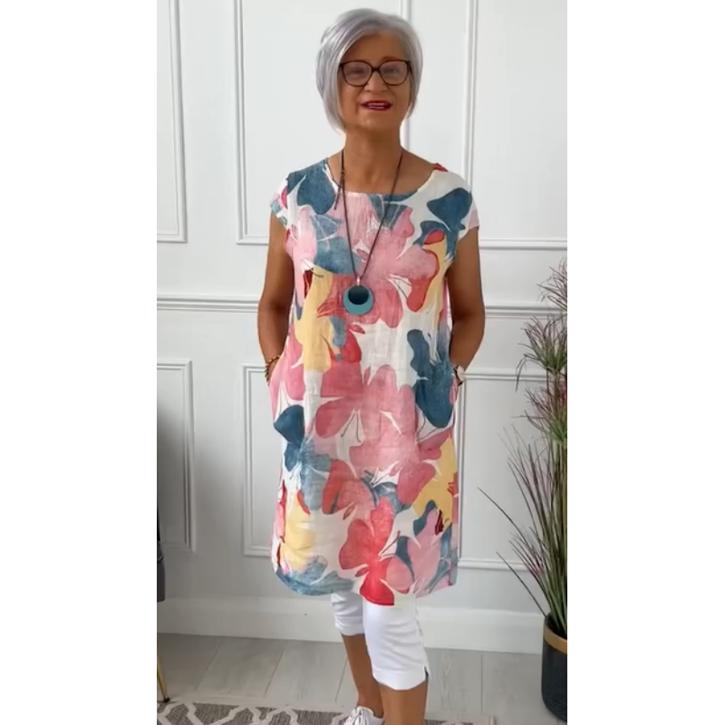 Elsie -  Comfortable dress with butterfly print