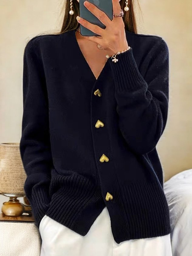 Elena | Cardigan with Heart Buttons