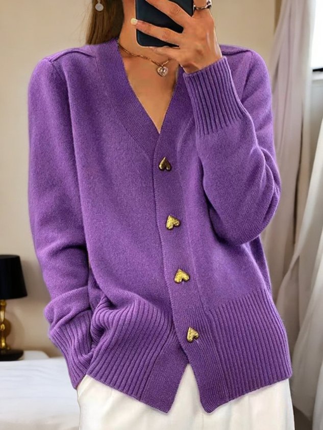 Elena | Cardigan with Heart Buttons