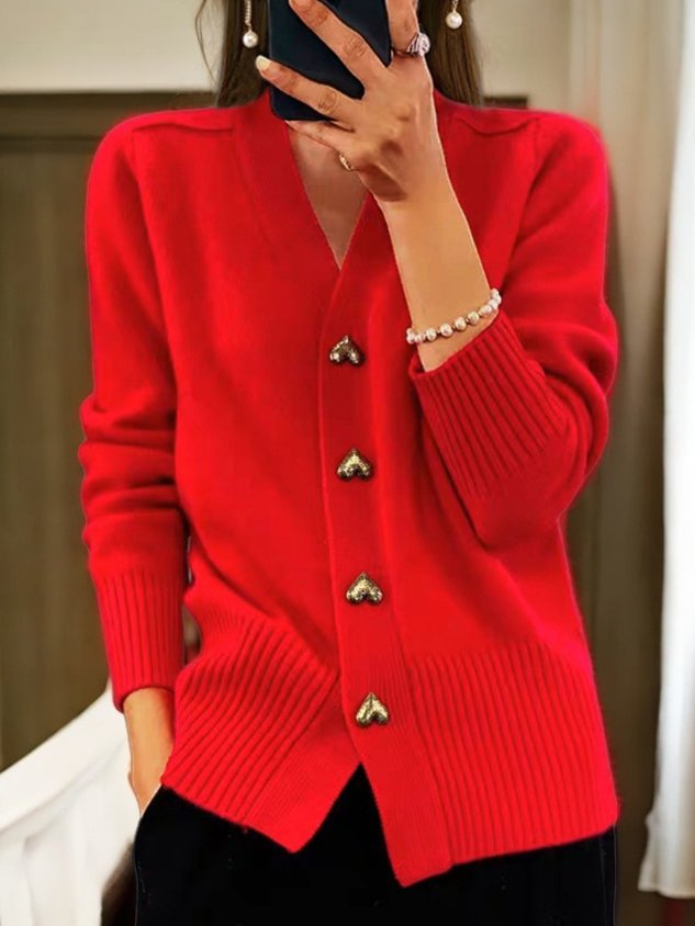 Elena | Cardigan with Heart Buttons