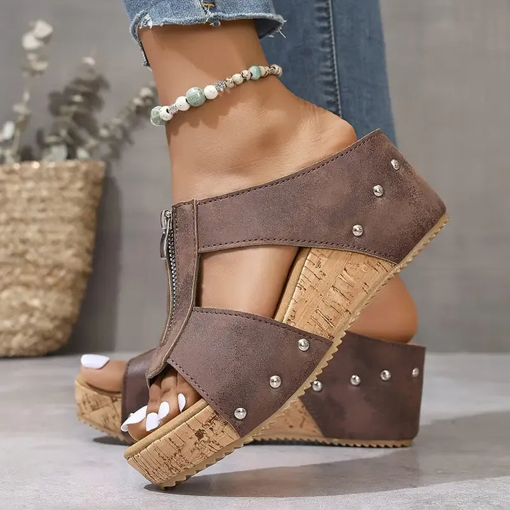 Ofelia™ – Orthopaedic Wedge Sandals with Open Toe