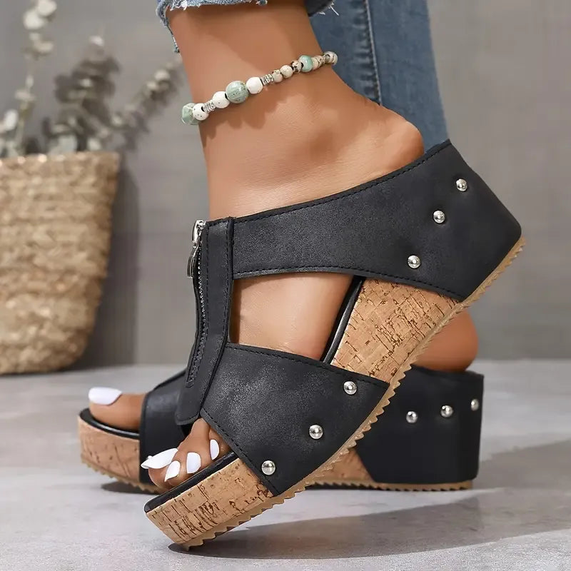 Ofelia™ – Orthopaedic Wedge Sandals with Open Toe